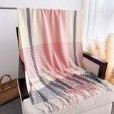 Ven Plaid Fringe Scar Warm Winter Shawl Wrap_Cwasc2779