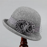 AUTUMN AND WINTER WARM FLOWER CURLED BUCKET HAT_CWAH1796