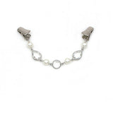 NEW CRYSTAL PEARL BUTTERFLY CHAIN SHAWL CLIP_CWMM2195