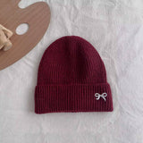 CHILDRENS WARM KNITTED HAT WITH BOW EMBROIDERY_CWAH2926