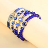BLUE BEADED EVIL EYE BUTTERFLY BRACELET SET_CWMM3525