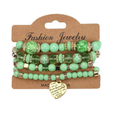 Cwmm10451_Boho Beaded Heart Bracelet Set 4Pcs Elastic