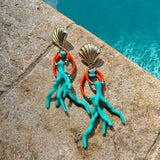 FASHION CORAL SHELL OCEAN EARRINGS STAINLESS_CWAJE4983