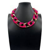 RESIN ACRYLIC HIP HOP STYLE NECKLACE_CWMM4933