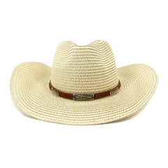 SEASIDE BEACH SUN PROTECTION DENIM STRAW HAT_CWAH1256
