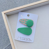 CHILDRENS CUTE BUTTON PLAID HAIRPIN_CWAHA1843