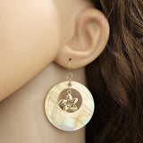 NATURAL YELLOW SHELL METAL PETAL EARRINGS_CWMM4348