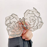 Vintage Semi-Transparent Rose Clipper Hair Clips