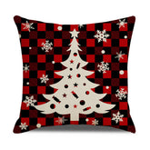CHRISTMAS TREE RED AND BLACK PLAID PILLOWCASE_CWMM1409