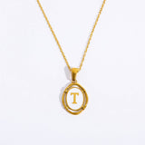 NEW CREATIVE 26 LETTERS PENDANT OVAL NECKLACE_CWMM3771