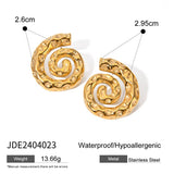 SIMPLE AND STYLISH 18K GOLD SPIRAL EARRINGS_CWASC1661