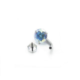 ROUND CZ 3 PRONG STAINLESS STEEL NAVEL RING_CWMM9377