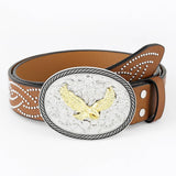 CLASSIC MENS PUNK EMBOSSED LEATHER BELT_CWABE0411