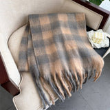 PLAID WINTER SCARF SHAWL THICK SOFT UNISEX WRAP_CWASC0964