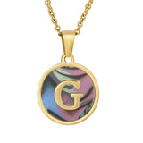 CIRCULAR SHELL ENGLISH LETTER PENDANT NECKLACE_CWAJE0675