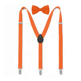 MULTICOLOR SOLID COLOR SUSPENDER CLIP BOW TIE SET_CWMM1105
