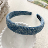 DENIM STARRY PUFF HEADBAND WITH VOLUME SPONGE_CWAHA2832