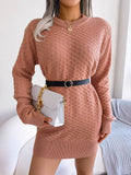 Solid Color Long Sleeved Knit Skirt With Base