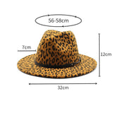 FASHION LEOPARD PRINT WOOLEN HAT JAZZ HAT FELT HAT_CWAH2567