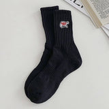 AUTUMN AND WINTER EMBROIDERED POLAR BEAR SOCKS_CWMS1052