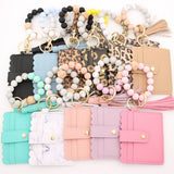 LEATHER WALLET TASSEL KEYCHAIN BRACELET_CWAJE0654