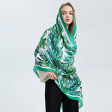 BANANA LEAF PRINT SCARF GREEN SUMMER BEACH WRAP_CWASC0676