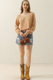 Women V Neck Loose Long Sleeve Blouse_Cwttl1430