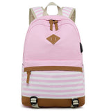 BACKPACKS FOR SCHOOL STRIPED CANVAS LAPTOP BAG_CWAB5510