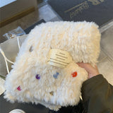 PLUSH SCARF COLORFUL BUTTON WINTER WARM NECKWRAP_CWASC1237