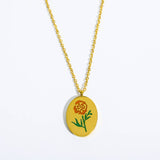 Vintage December Flower Clavicle Necklace_Cwmm3785