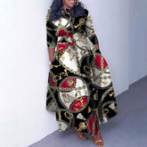 FASHIONABLE PRINTED LACE UP OVERSIZED DRESS_CWDMD3696