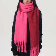 AUTUMN WINTER DOUBLE COLOR FAUX CASHMERE SCARF_CWASC0329