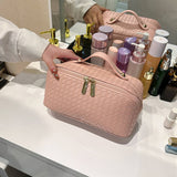 NEW WOVEN PATTERN LARGE CAPACITY COSMETIC BAG_CWAB4385
