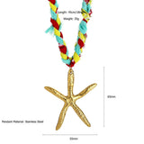 HANDMADE OCEAN SCARF NECKLACE WITH STAR DOLPHIN_CWMM8817