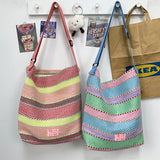 CONTRAST PATCHWORK COMMUTER SHOULDER BAG_CWAB2150