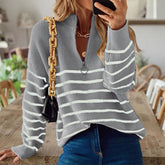 Womens Zip-Up Pullover With Matching Colors