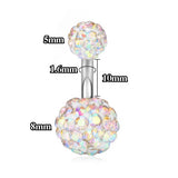 CLAY BALL BELLY RING CZ STAINLESS STEEL PIERCING_CWMM9193