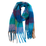 PLAID PATTERN FRINGE TRIM WINTER SCARF_CWASC2691