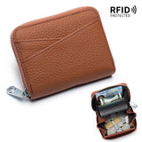 COIN PURSE ZIPPER GENUINE LEATHER CARD HOLDER_CWAB3829