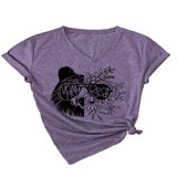 Trendy V-Neck Short Sleeve Shirt For Women