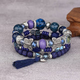 BUTTERFLY TASSEL PENDANT MULTI LAYER BRACELET_CWAHA2476