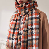 PLAID FRINGE SCARF TRENDY WINTER WRAP_CWASC0199