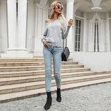 Wavy Edge Pullover Knitted Sweater