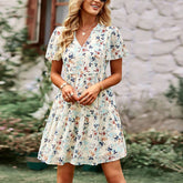 V-Neck Print Style Country Fashion Dress