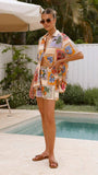 Vacation Style Casual Shirt Shorts Two-Piece Set