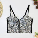 FASHIONABLE BEADED RHINESTONE FISHBONE CORSET_CWMM4167