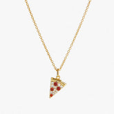 PERSONALIZED RED ZIRCON PIZZA NECKLACE_CWMM5310