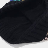 COLORFUL SEQUINED POM POM KNITTED HAT_CWAH1613