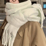 THICK MOHAIR SCARF WINTER TASSEL WRAP FOR WOMEN_CWASC1099