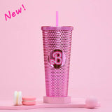 DOUBLE LAYER PORTABLE PLASTIC STRAW DIAMOND CUP_CWMM0978